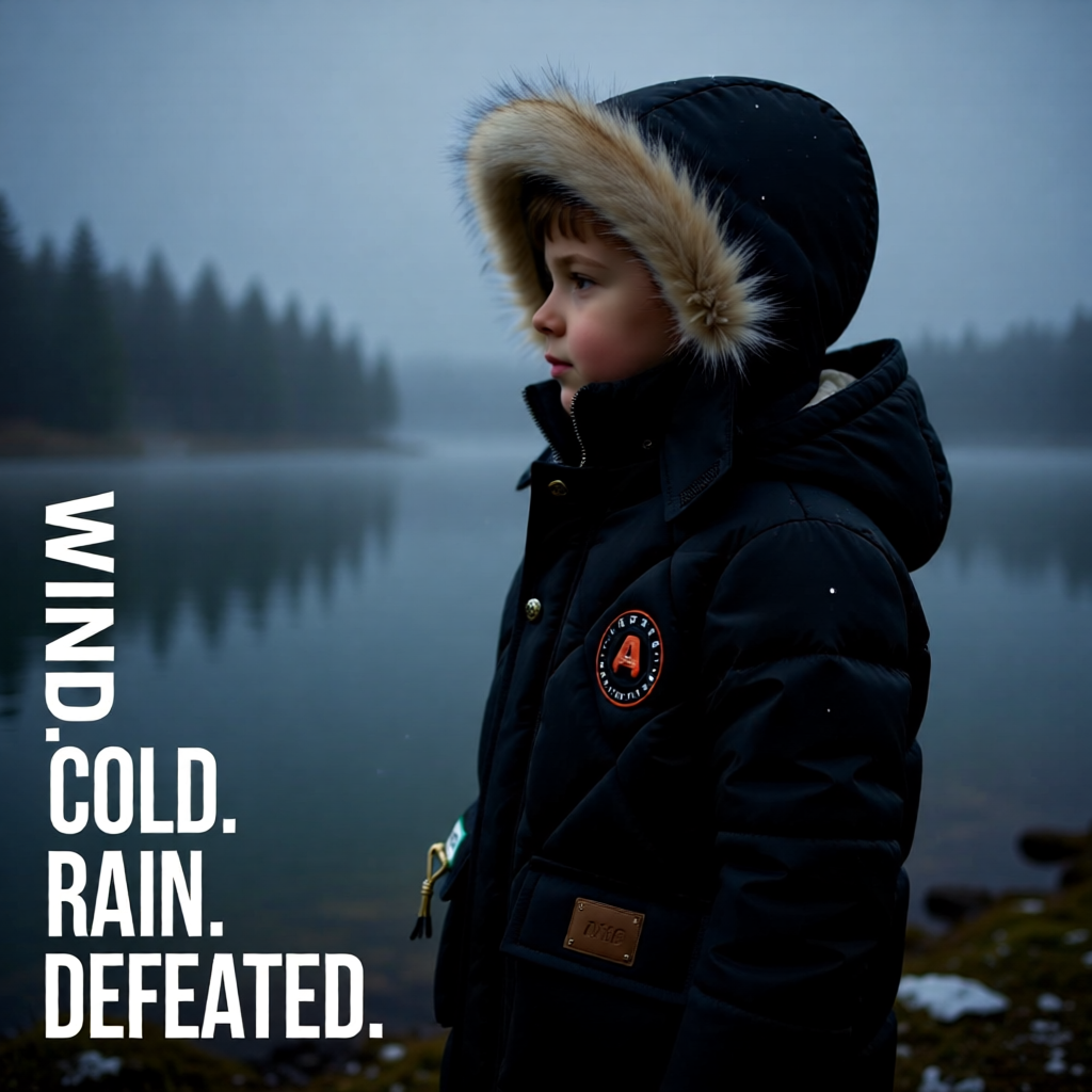 Abrigo grueso de invierno con capucha para niño: chaqueta cálida con cuello de piel