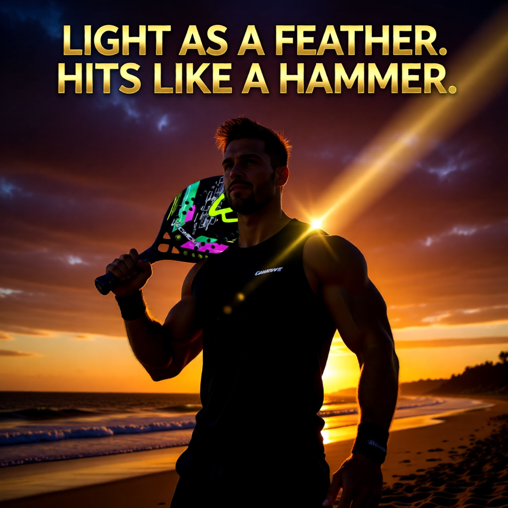 CAMEWIN 3K Carbon Beach Tennis Racket – Lightweight Power & Control for European Players