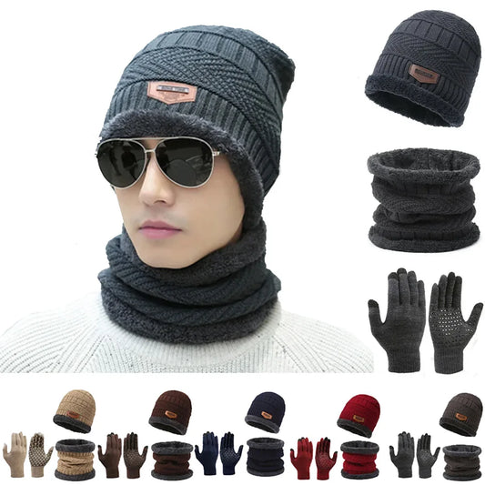 Ensemble bonnet, gants et écharpe coupe-vent pour homme et femme, gants tactiles pour temps froid, coffret cadeau chaud