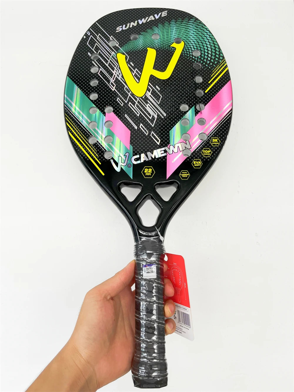 CAMEWIN 3K Carbon Beach Tennis Racket – Lightweight Power & Control for European Players