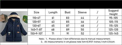 Abrigo grueso de invierno con capucha para niño: chaqueta cálida con cuello de piel