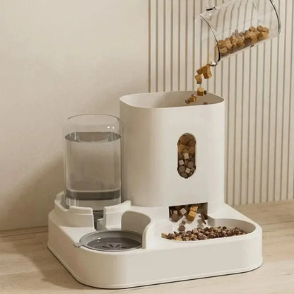 Distributeur automatique de nourriture et fontaine à eau pour animaux de compagnie – Gamelle intelligente de grande capacité pour chats et chiens.