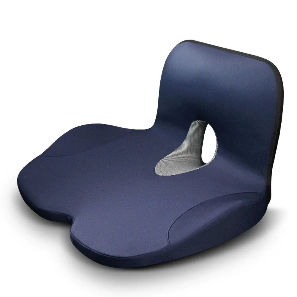 Juego de cojines ortopédicos de espuma viscoelástica ErgoComfort™: soporte premium para el asiento y la zona lumbar para aliviar el dolor, alinear la postura y mayor comodidad al sentarse durante largos periodos.