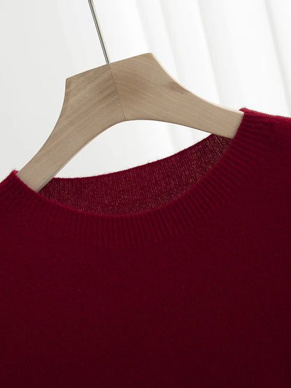 Pull homme 100 % laine mérinos, col rond, manches courtes – Collection