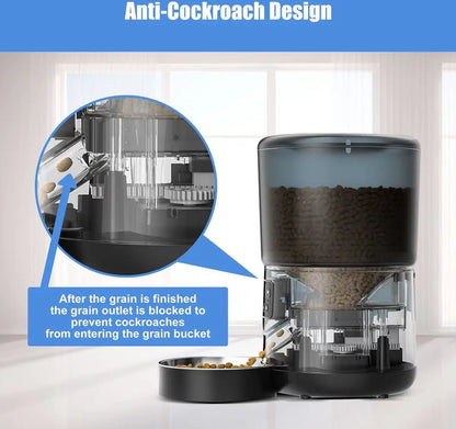 WiFi Smart Automatic Cat Feeder 4L – App Controlled Pet Food Dispenser with Timer, Voice Recorder & Dual Power System