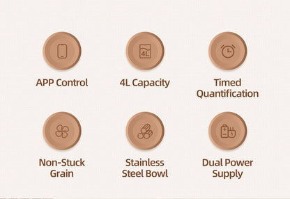 Comedero automático inteligente para gatos ROJECO – Dispensador de comida para mascotas con WiFi, temporizador, control por aplicación y grabación de voz (capacidad de 4 litros)