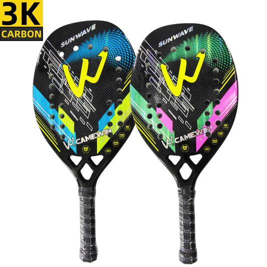 Raqueta de tenis playa CAMEWIN 3K Carbon: potencia y control ligeros para jugadores europeos 