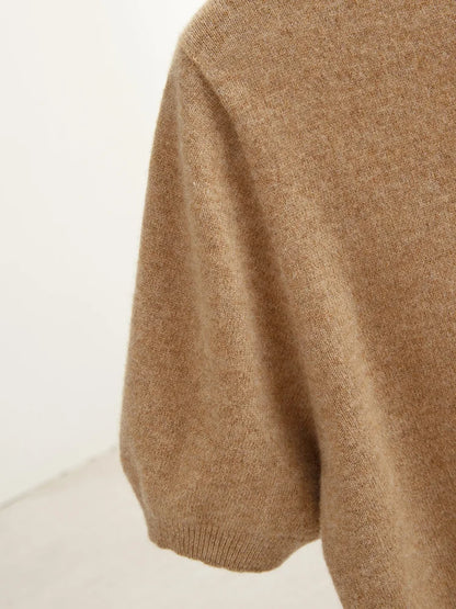 Pull homme 100 % laine mérinos, col rond, manches courtes – Collection