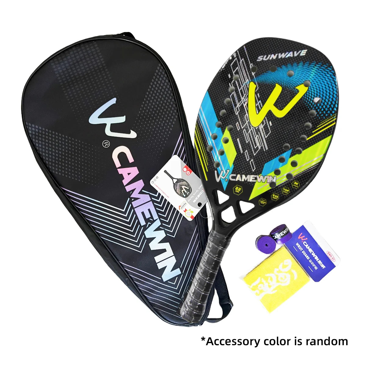 CAMEWIN 3K Carbon Beach Tennis Racket – Lightweight Power & Control for European Players