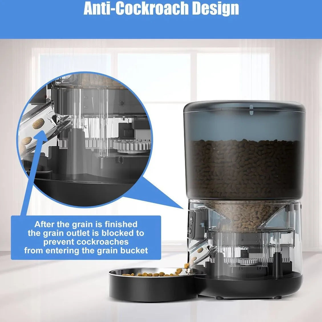 WiFi Smart Automatic Cat Feeder 4L – App Controlled Pet Food Dispenser with Timer, Voice Recorder & Dual Power System