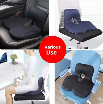 Juego de cojines ortopédicos de espuma viscoelástica ErgoComfort™: soporte premium para el asiento y la zona lumbar para aliviar el dolor, alinear la postura y mayor comodidad al sentarse durante largos periodos.