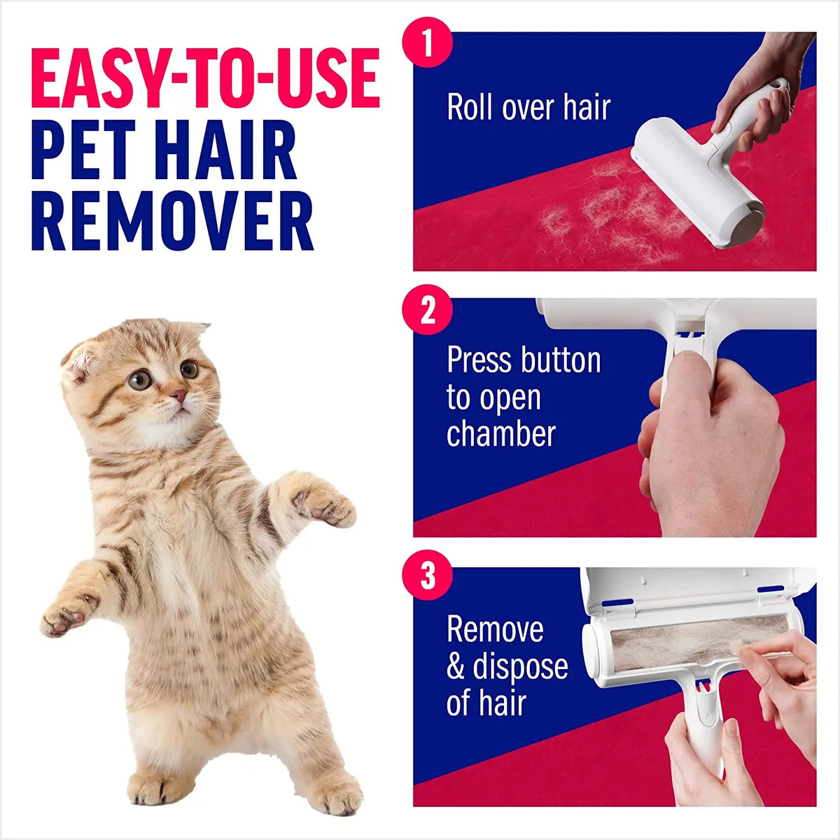 Reusable Pet Hair Remover Roller for Sofas and Upholstery