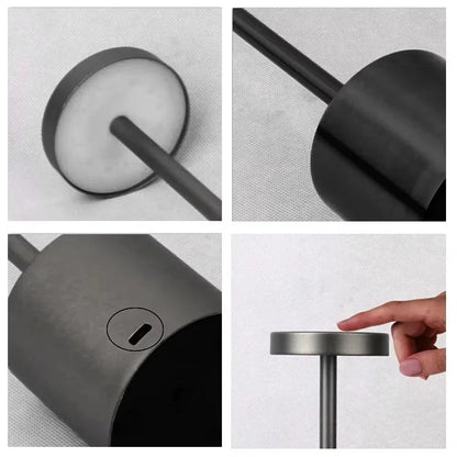 Lámpara de mesa LED con sensor táctil simple: recargable y elegante