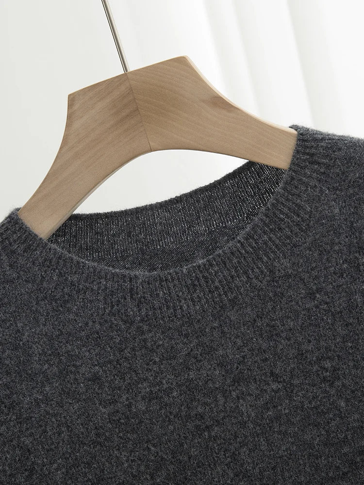 Pull homme 100 % laine mérinos, col rond, manches courtes – Collection