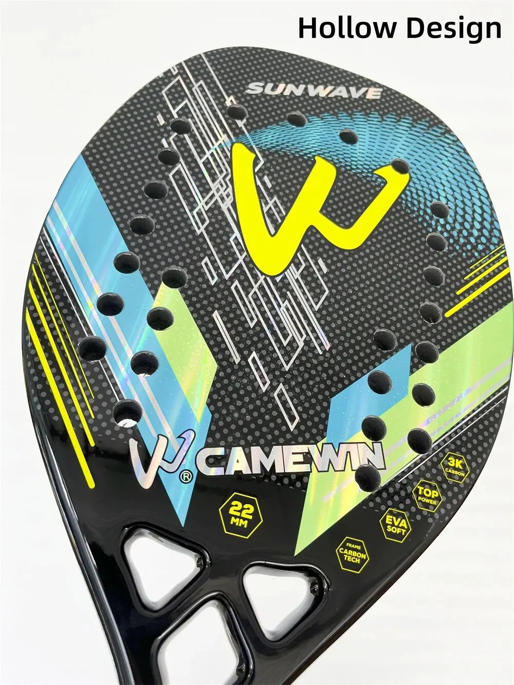 CAMEWIN 3K Carbon Beach Tennis Racket – Lightweight Power & Control for European Players