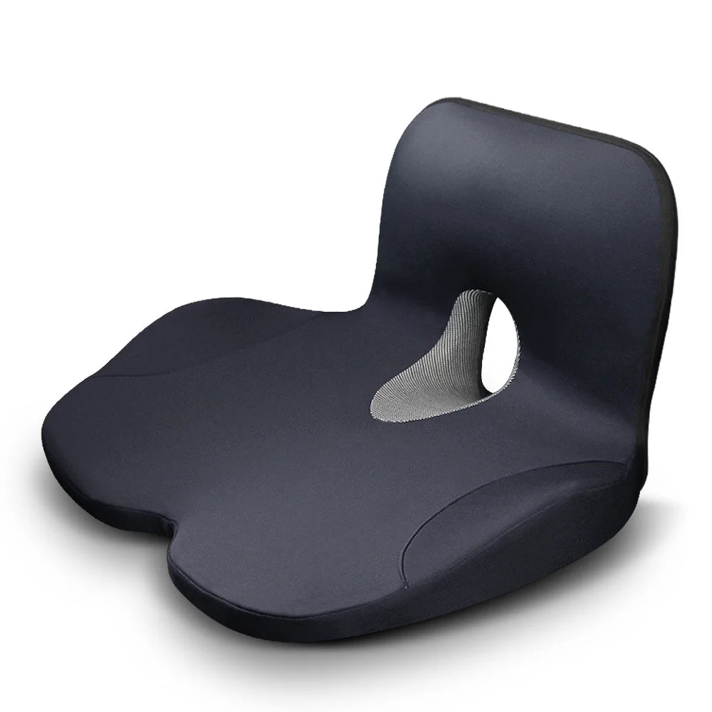 Juego de cojines ortopédicos de espuma viscoelástica ErgoComfort™: soporte premium para el asiento y la zona lumbar para aliviar el dolor, alinear la postura y mayor comodidad al sentarse durante largos periodos.