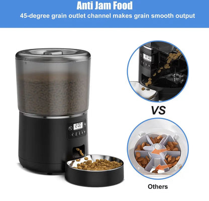 WiFi Smart Automatic Cat Feeder 4L – App Controlled Pet Food Dispenser with Timer, Voice Recorder & Dual Power System