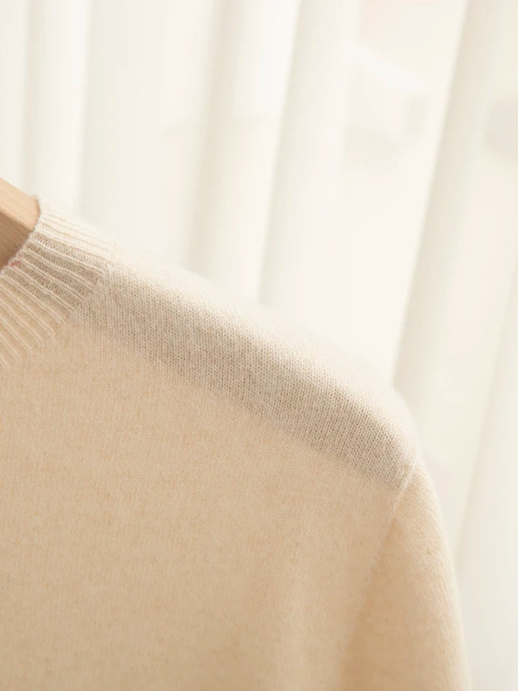 Pull homme 100 % laine mérinos, col rond, manches courtes – Collection