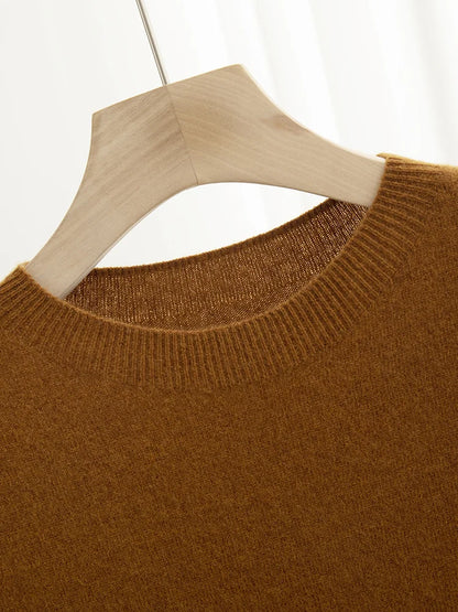 Pull homme 100 % laine mérinos, col rond, manches courtes – Collection