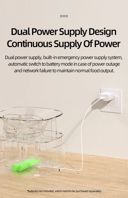 Comedero automático inteligente para gatos ROJECO – Dispensador de comida para mascotas con WiFi, temporizador, control por aplicación y grabación de voz (capacidad de 4 litros)