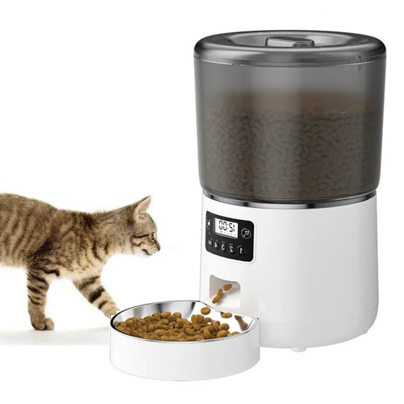 WiFi Smart Automatic Cat Feeder 4L – App Controlled Pet Food Dispenser with Timer, Voice Recorder & Dual Power System