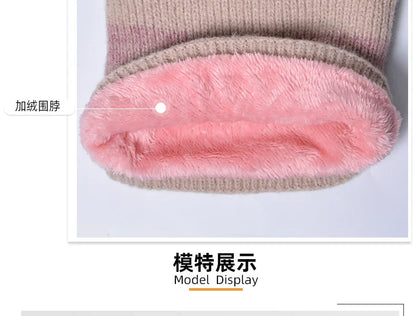 Ensemble bonnet et snood d'hiver pour femme – Bonnet et écharpe tricotés bicolores