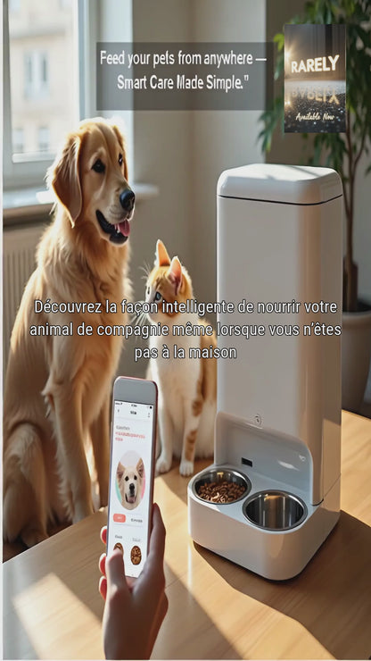 Comedero automático inteligente para gatos ROJECO – Dispensador de comida para mascotas con WiFi, temporizador, control por aplicación y grabación de voz (capacidad de 4 litros)
